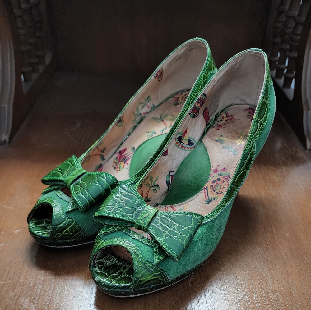 Miss L Fire Crocodile Peep Toe
